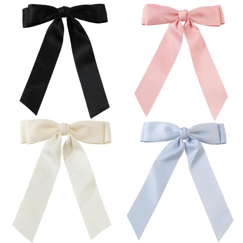 Long Ribbon Bowknot Barrettes Bow Hair Clip Girls Hair Clips Hair Shaping Tool
