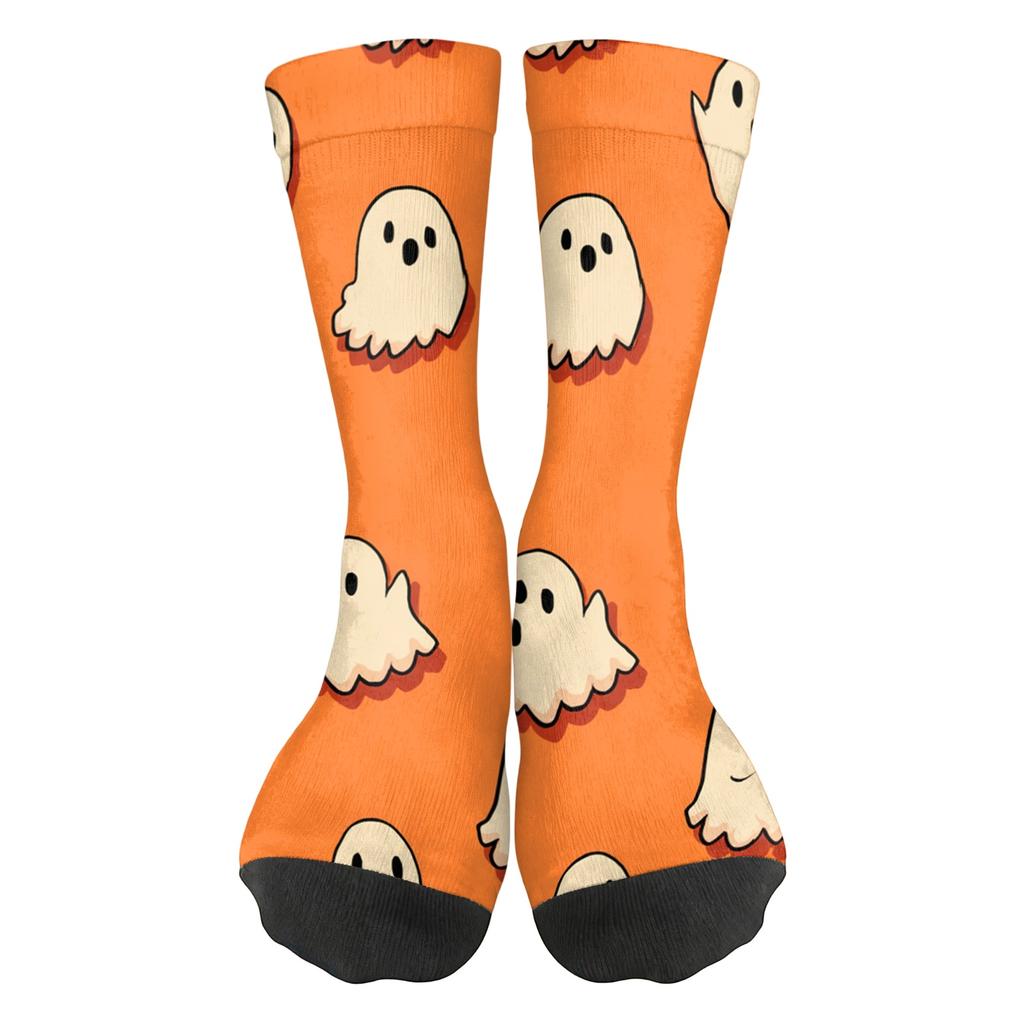Unisex Mid-Calf Socks with Halloween Print Breathable Comfort Fit for Casual Wear