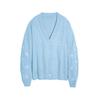 Women's V Neck Cable Knit Cardigan Star Embroidery Loose Lazy Style Wool Sweater Coat