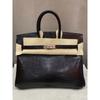 Haute Couture halbhandgefertigte Tasche mit Eidechsenmuster 25/30cm Echtleder Commuter-Tragetasche Damen große Kapazität