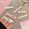 5Pcs/Set Cool Shiny Hair Clips Heart Shape Hair Accessories Trendy Barrettes  Women Girls