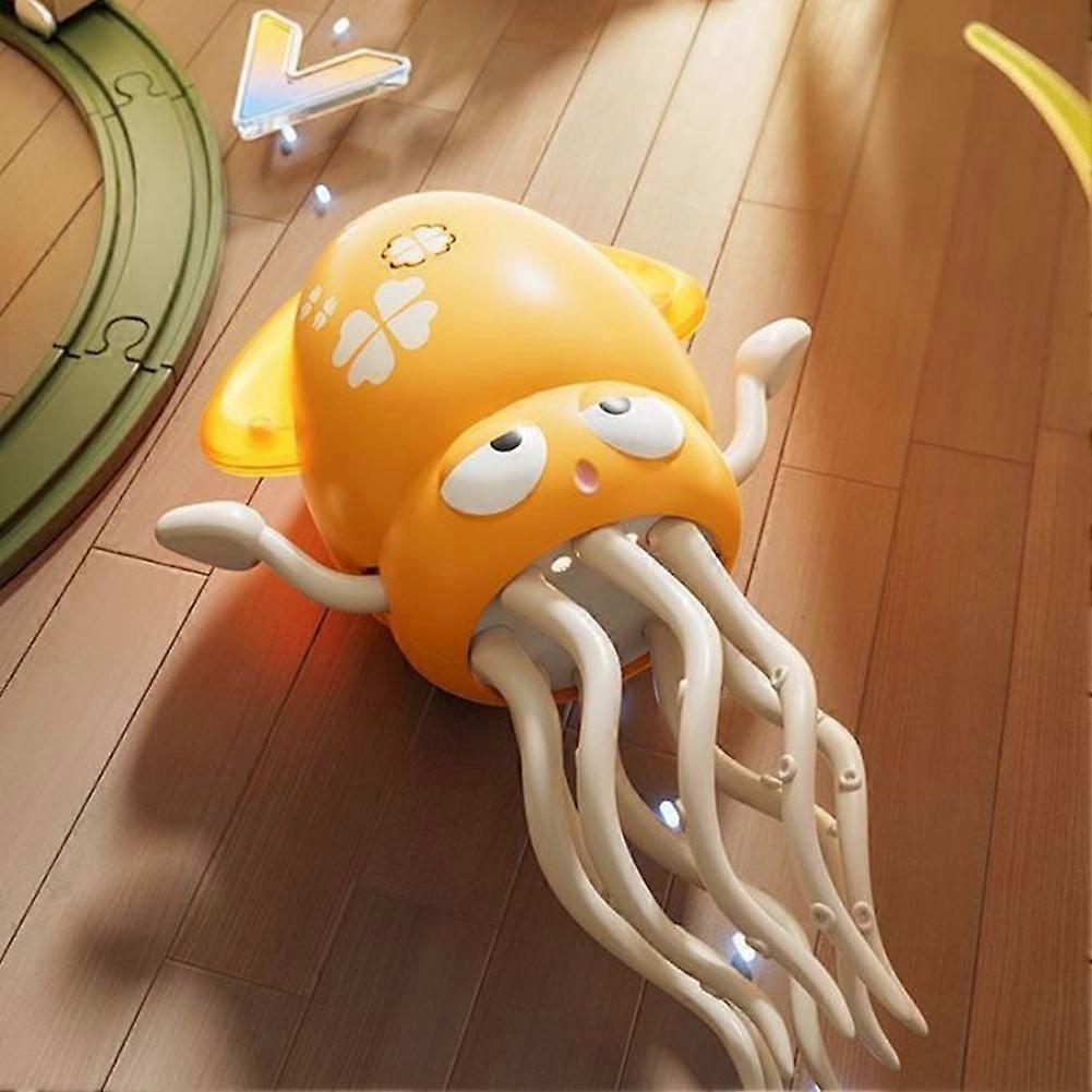 Kids Musical Dancing Squid Toy, Walking Crawling Auto-Avoid Octopus Toy with Music & Lights, STEM Gift
