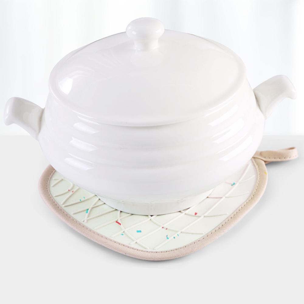 Thickened Pot Holders for Kitchen Waves Texture Non-Slip Silicone Potholders Heat-Resistant Hot