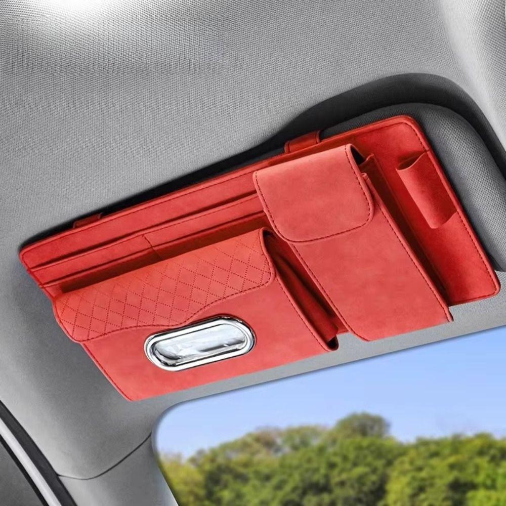 Multi-functional Car Sun Visor Organizer Hanging Car Glasses Clip Car Tissue Box Truck