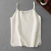 Women Cotton Linen Camisole Tank Top Short Plus Size Casual Top