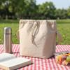 Portable Handheld Insulated Lunch Box Bag Solid Color Large Capacity Insulated Bag Waterproof Lunch Bag Students