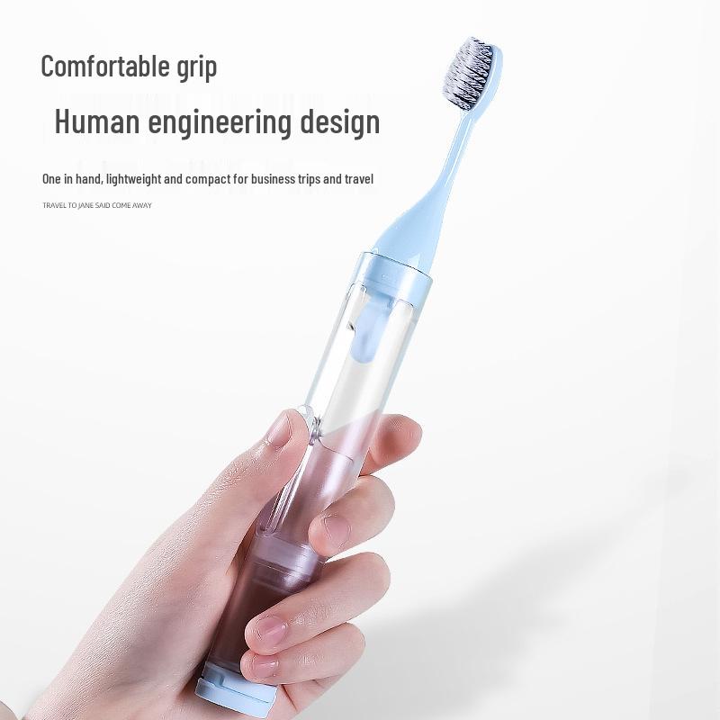 Portable All-in-One Travel Toothbrush & Toothpaste Set with Soft Bristles and Folding Design for Orthodontic Appliances