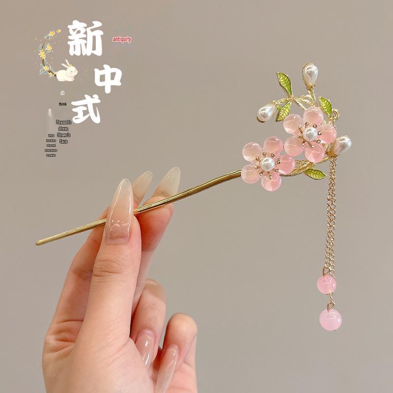 Traditional Sandalwood Hairpin for Chinese Cheongsam & Hanfu Updo
