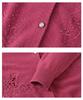 Women's Embroidered Wool Cardigan - Grandma's Warm Round Neck Sweater for Autumn/Winter