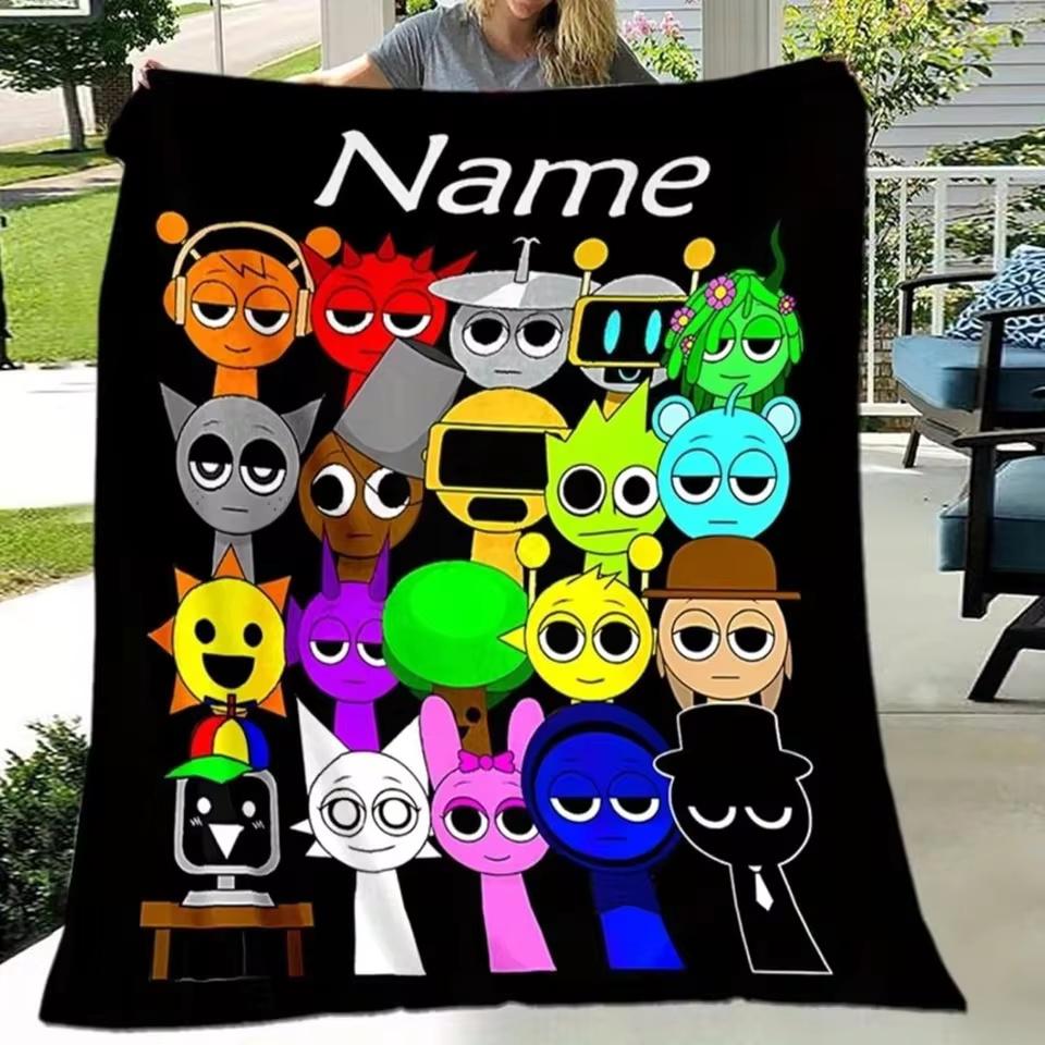 Sprunki deka s jménem na míru flanelová deka pro děti chlapce dívky měkká perfektní na narozeniny cestování nebo domácí postel pohovku dekorace