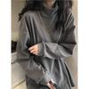 Collar Loose Base Shirt for Women, Autumn and Winter Thickened and Fleece-Lined Long-Sleeve Warm Plus-Size Top for Curvy Women To Cover the Hips
