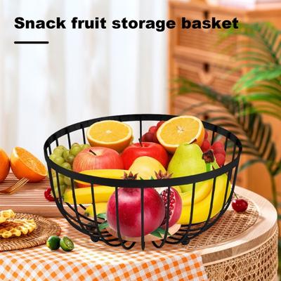 Metall Draht Küchenkorb Groß Rund Aufbewahrung Obstkörbe für Brot Moderne Obstschale Theke Gemüse Ständer Halter