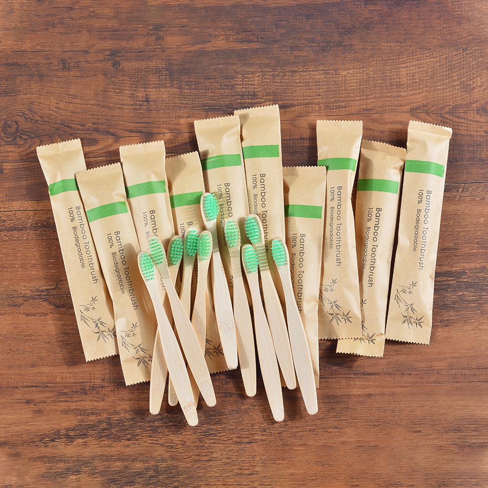 Confezione da 10 Spazzolini da Denti in Bambù a Setole Morbide per Bambini Set di Spazzolini Amichevoli Pulizia Profonda dei Denti Cura Orale Dentale Spazzolino da Denti per Bambini