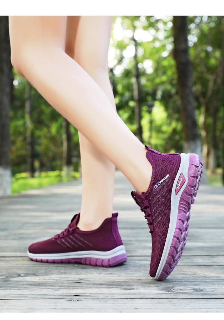 Women's Plus Size Flyknit Breathable Casual Shoes, Versatile and Lightweight with Soft Sole, Low Cut for Everyday Wear.