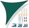 Voile d'ombrage triangulaire Imperméable Voile de jardin Tonnelle 98% Blocage UV Auvent de patio extérieur pour fête avec accessoires d'installation et cordes