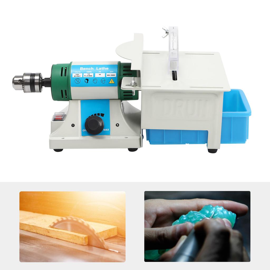 750W 110V Powerful Multi-Function Table Saw & Jewelry Polishing Machine, Bench Buffer Grinder for Gem Cutting, Rock Polishing