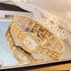 Fashionable Minimalist Diamond-Encrusted Snake-Scale Bracelet Watch for WomenElegant Luxury Wine-Barrel Shaped Quartz Wristwatch