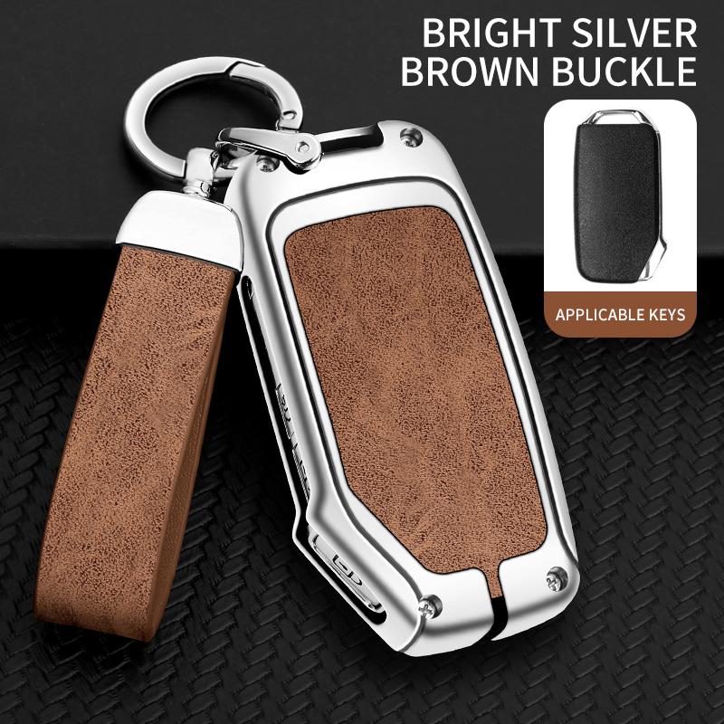 Metal Leather Car Key Protection Shell Case Cover For Kia Sportage Ceed Sorento Cerato Forte Kx3 K5 - Auto Accessories