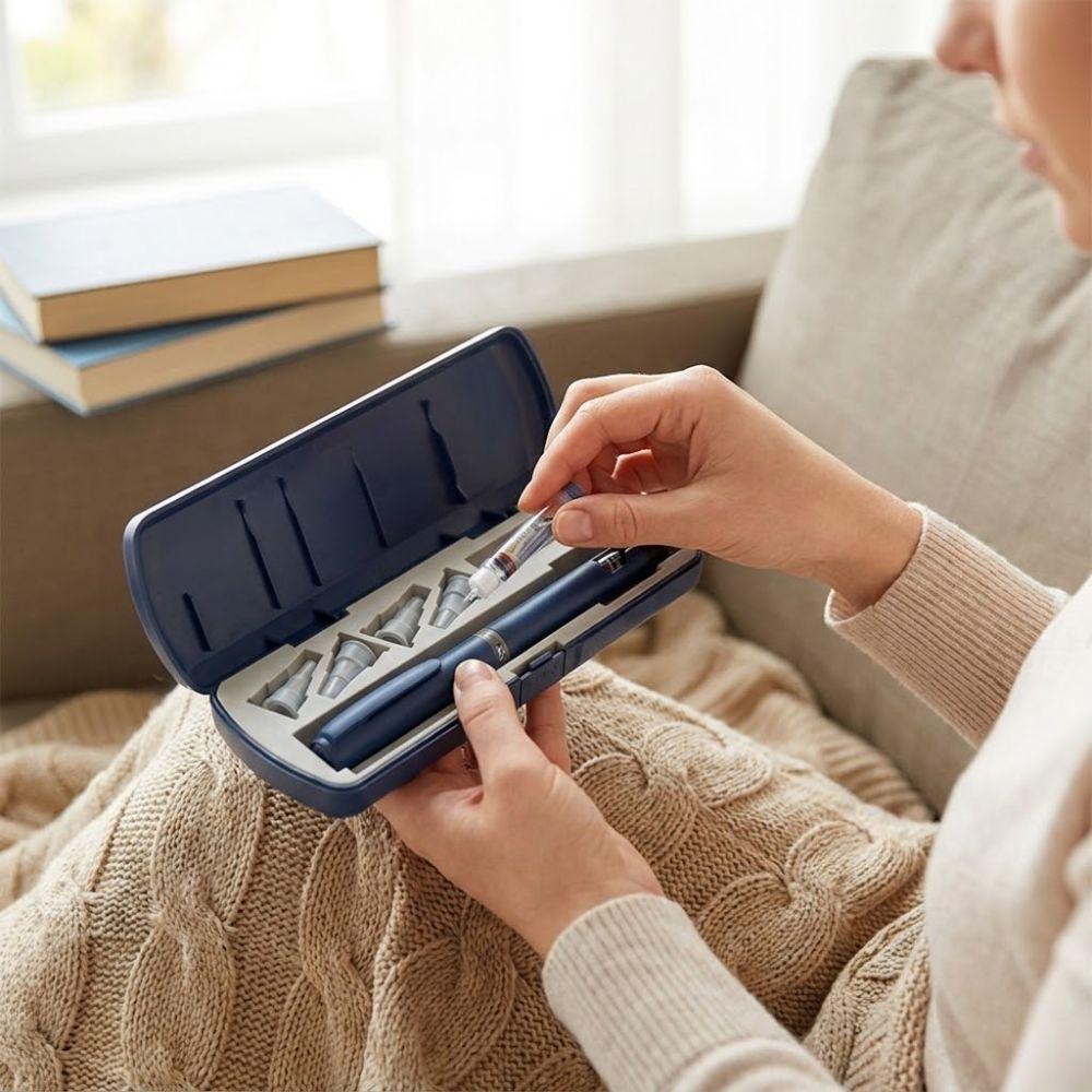 Universal Insulin Pen Storage Box Dust-Proof Multi Grid Insulin Injection Pen Case Hard Shell Plastic Insulin Carrying Case