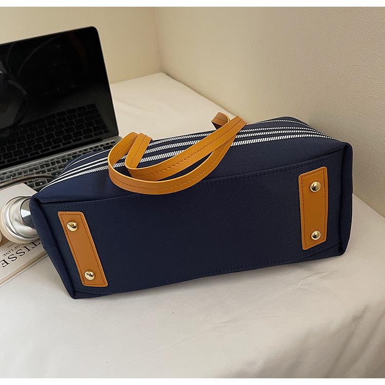 Women's Striped Canvas Shoulder Bag - 2025 Fashion Style, Original Design, Casual Crossbody Handbag