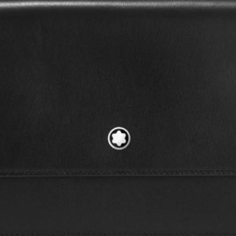 Montblanc Meisterstück Series Iconic Print Pattern Snap Closure Mini Clutch Men clutch Black 129901