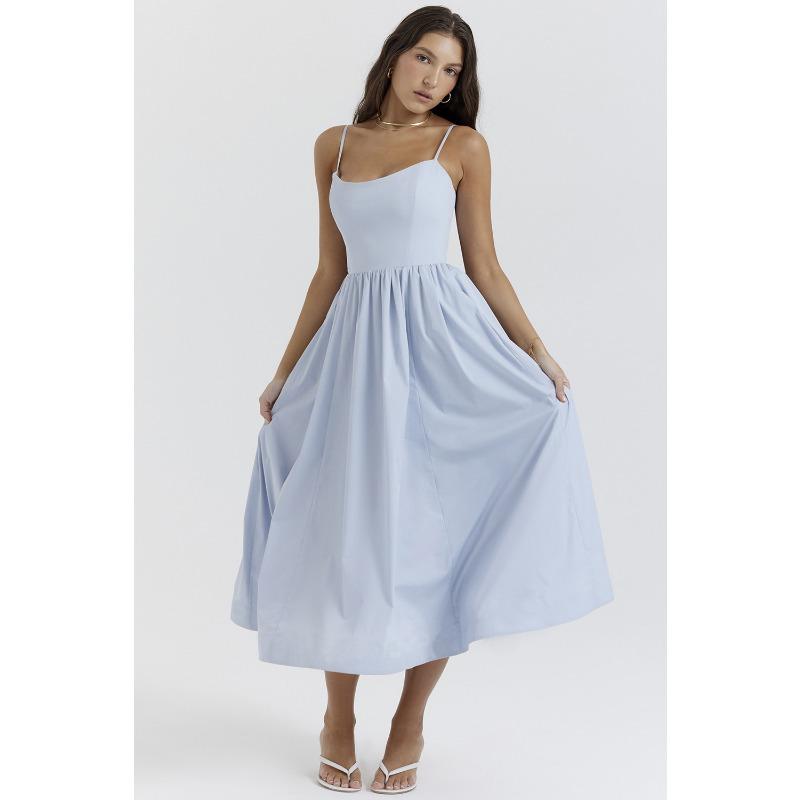 Summer Sexy Backless Suspender Gentle Style Dress for Women