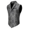 Men's Paisley Victorian Vest Steampunk Waistcoat Slim Fit Fitted Collar Formal Casual Retro Elegant Custom