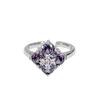 The Same Color Treasure Open Ring Light Luxury High Sense Imitation Opal Emerald Purple Zircon Ring Female