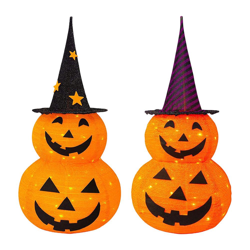 3FT Halloween Pumpkin Lantern with 8 Lighted Mode Novelty Lights Battery Operated for Indoor Outdoor Home Party Yard Decorations