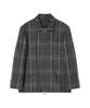 Beyond Closet [Collection Line] Vintage Detail Wool Check Riding Jacket Grey