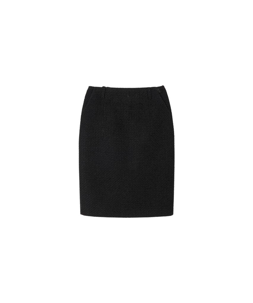 Siyajyu Sist9042 Catherine Tweed Skirt_Black