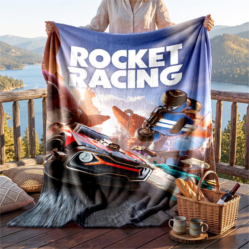 Coperta in Flanella Calda con Motivo Rocket League, Coperta Leggera Confortevole per Letto Divano