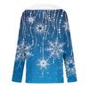 Damenmode Lässig Langarm Weihnachten Bedruckt Plüschkragen V-Ausschnitt Oberteil