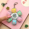 Clicky Mechanical Keyboard Toy LED Light-up Fidget Spinner Decompression Button Finger Clicker Glowing 2/3/4/5/6-Keys Keychain Stress Relief Desk