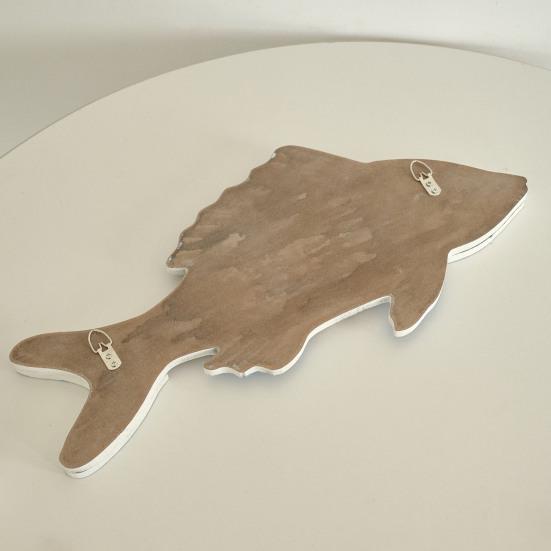 Holzfischgräten Wanddeko Strandholz Fisch Wandskulptur Vintage Mediterraner Stil Fisch Hängende Wandkunst für Zuhause Seehaus Schlafzimmer Dekor