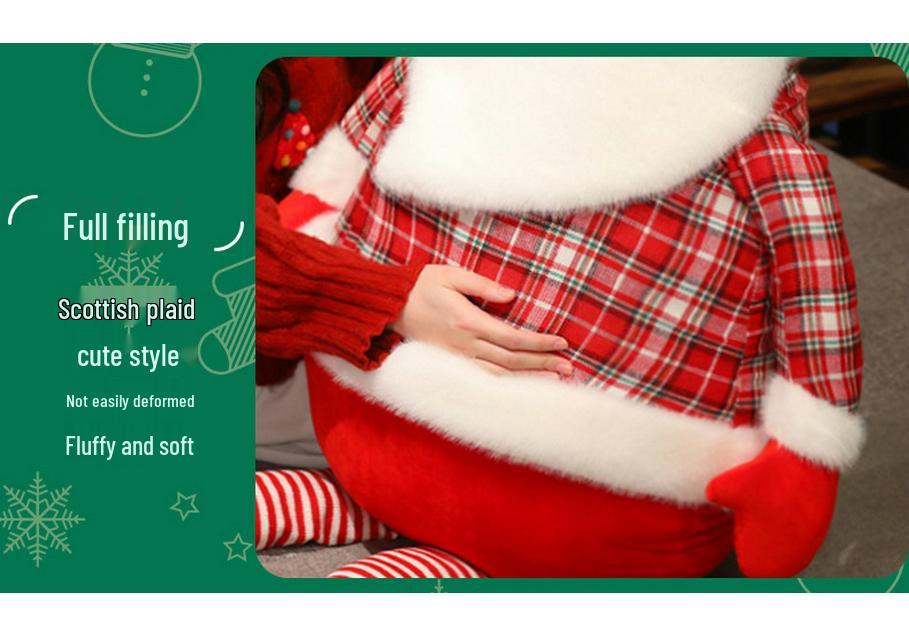 Christmas Santa Plush Doll & Throw Pillow Gift for Kids