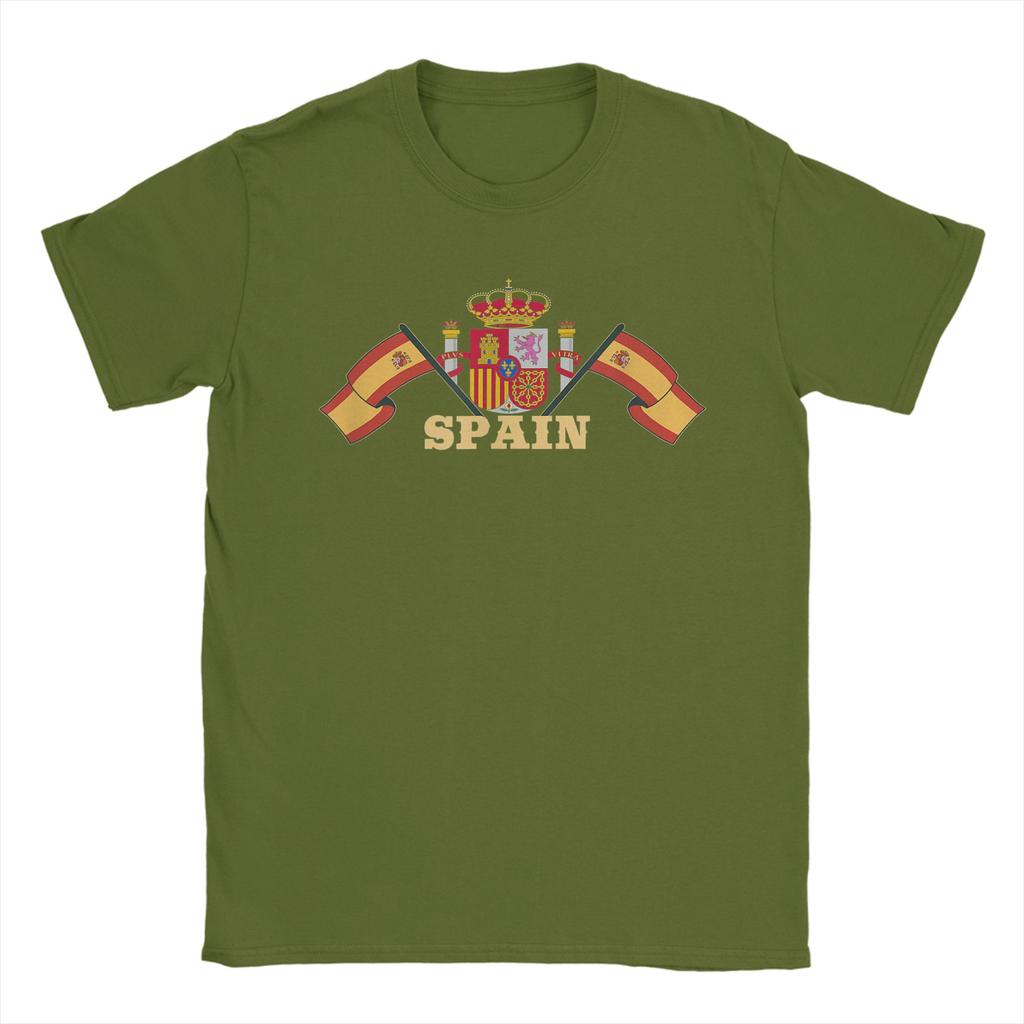 Spain Spanish Flag Pure Cotton T Shirt For Adult Summer Y2K Retro T Shirts Crew Neck Leisure Tees Oversized Pattern Tops