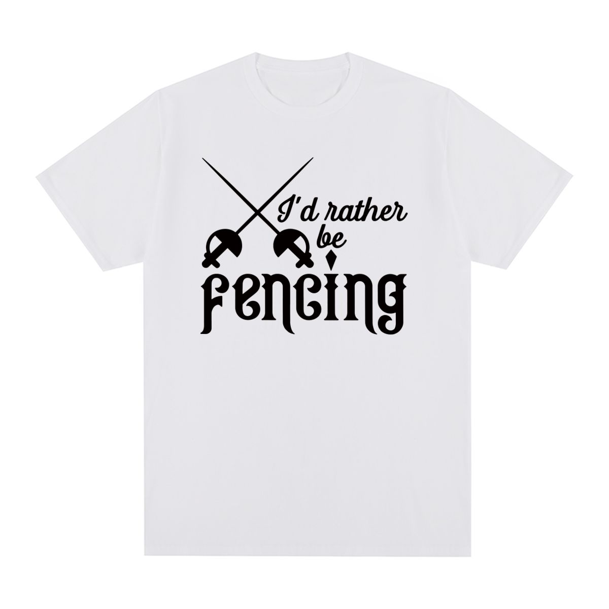 fencing Vintage Tshirt Fencer Birthday Funny Cotton Unisex T shirt New Tee Tshirt Womens Tops S