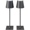 CHLORANTHUS 2 Pack Cordless Table Lamps, 3 Colors Stepless Dimming, 5000mAh Rechargeable Battery LED Desk Lamp for Bedroom/Couple