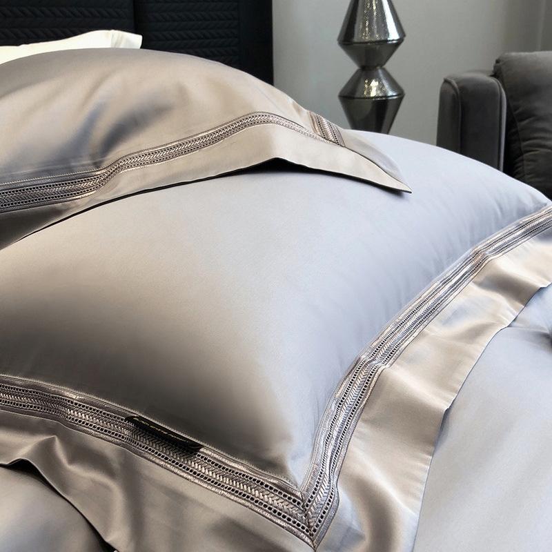 Luxury 4-Piece Pima Cotton Bedding Set: Duvet Cover & Sheet in High-Grade White for All Seasons