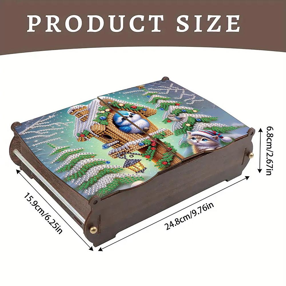 5D DIY Diamond Art Handmade Storage Box Partial Drill Crystal Mosaic Storage Container Crystal Storage Case Kit for Home Decor