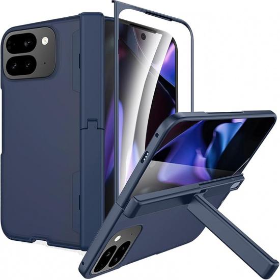 

Чехол-книжка NINKI для Google Pixel 10 Pro Fold с магнитной подставкой и защитой экрана, матовый полупрозрачный чехол с защитой шарнира для Google Pixel 10 Pro Fold темно-синий