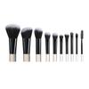 Makeup Brush Set 10 Piece Essential Travel Makeup Kit Face Synthetic Hair Brushes with Transparent Crystal Handle