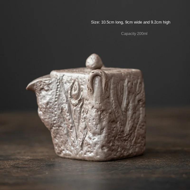 

Чайник ручной работы Rock Mine, домашний чайник, одинарный, китайская грубая керамика с фильтром, чайный сервиз Kung Fu, антикварный чайный сервиз на дровах