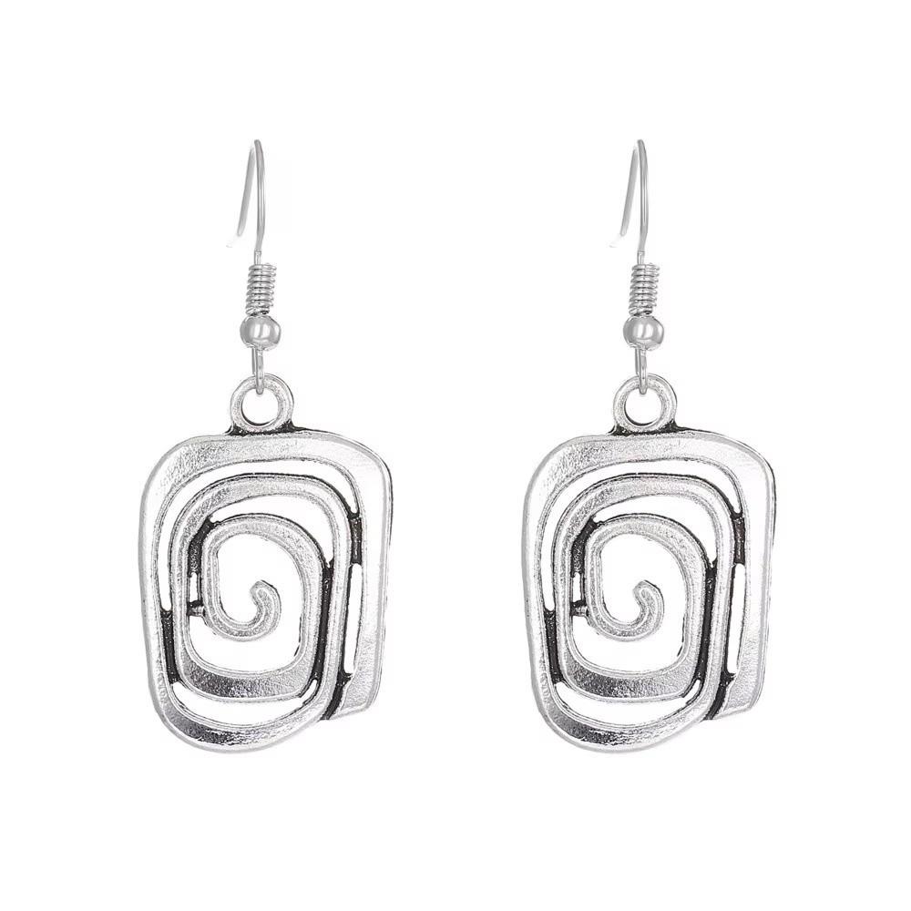 Exaggerated Alloy Geometric Earrings Vortex Drop Earrings Dangle Earrings Women