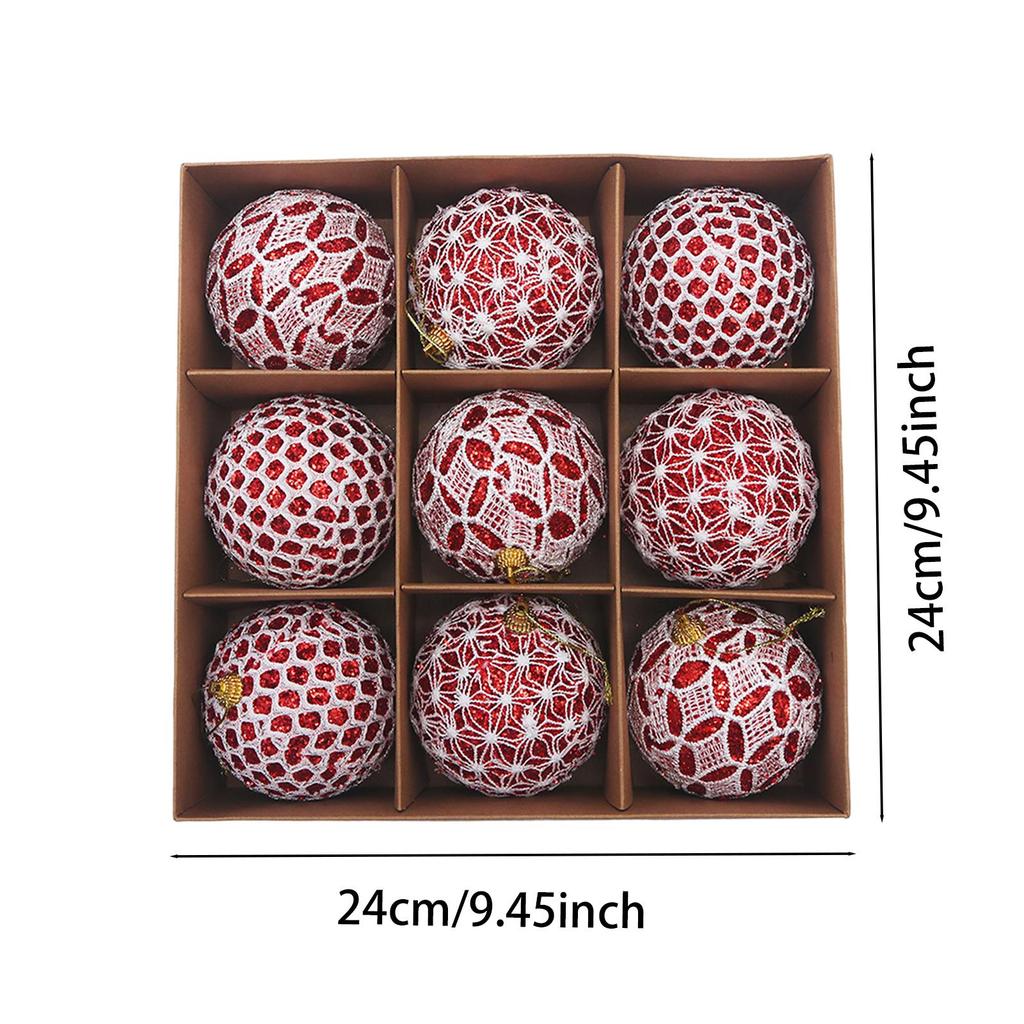 9 Pieces Christmas Ball Ornaments Hanging Ornament for Party Holiday Bedroom