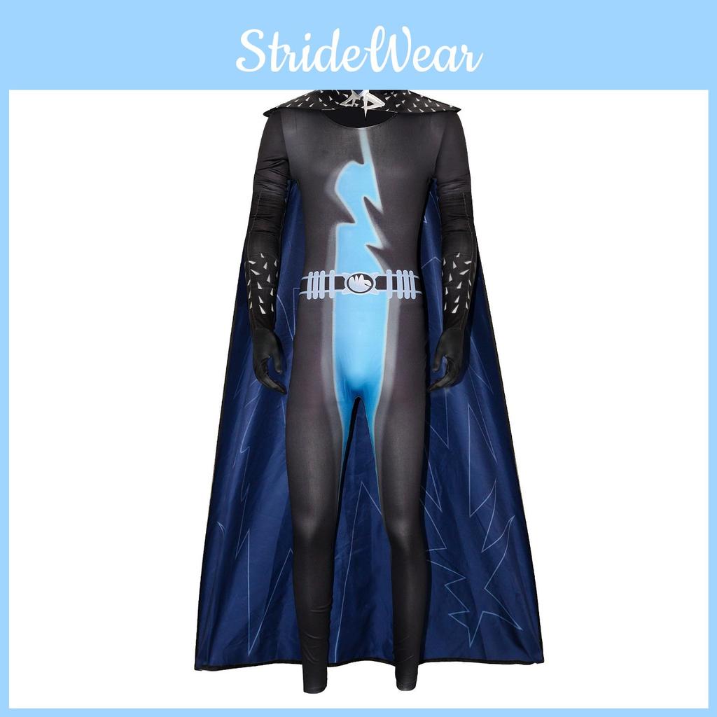Cosplay Halloween Megamind Jumpsuit Cloak Set Performance Costume For Adult