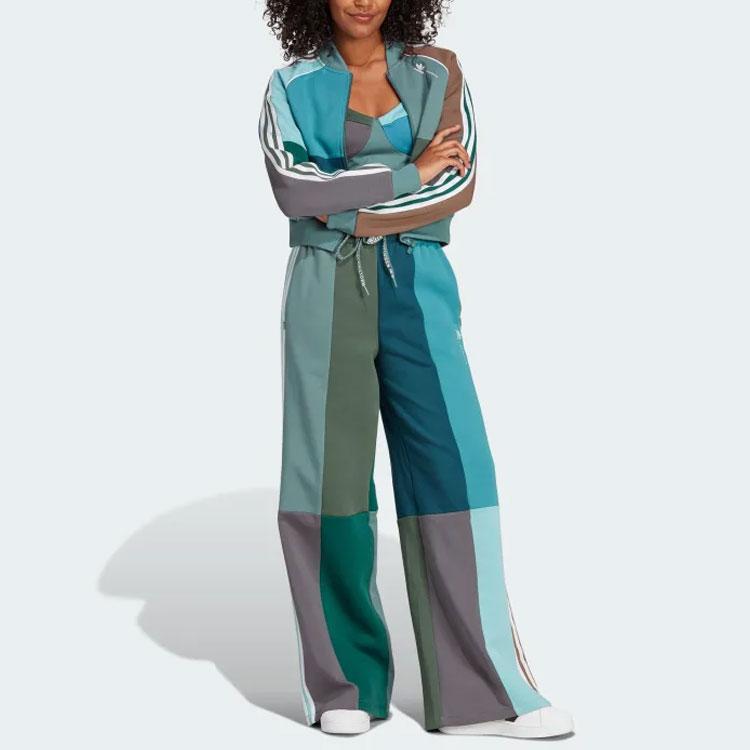 Adidas Originals X Ksenia Schnaider Reprocessed Short Track Jacket Color Block Striped Casual Long Sleeve Jacket Women Jacket Multicolor II0760