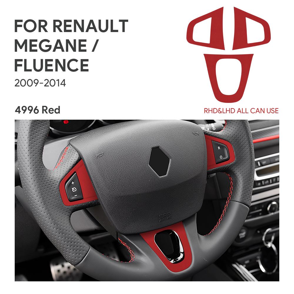 For Renault Fluence Megane 3 RS Scenic 2009 2010 2011-2015 Top Suede Steering Wheel Trim Sticker LHD RHD Interior Accessories