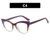 Stylish Color-Block Cat-Eye Frames Anti-Blue Light Non-Prescription Glasses Classic Cycling and Driving Eyewear for Women